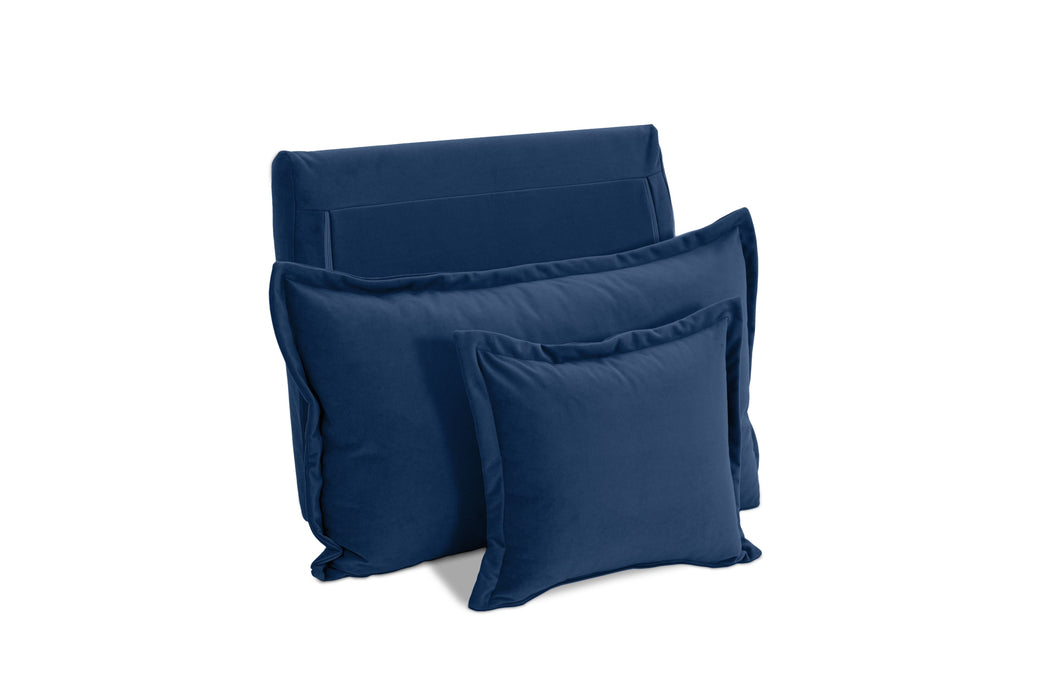 Backrest Velvet Indigo with Fringe