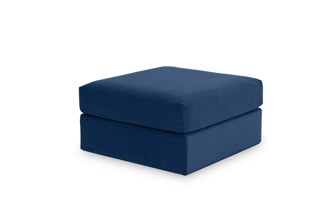 Ottoman Velvet Indigo with Fringe