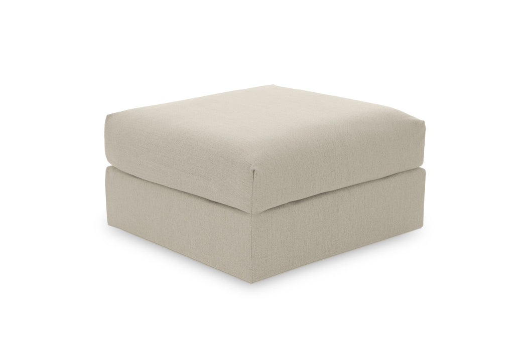 Ottoman Linen Natural with Fringe