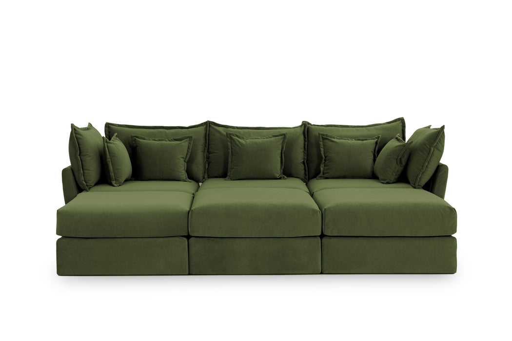 3 Seater Sofa and 3 Ottoman Modules