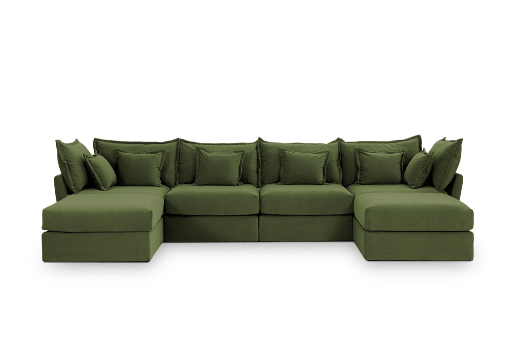 4 Seater Sofa and 2 Ottoman Modules