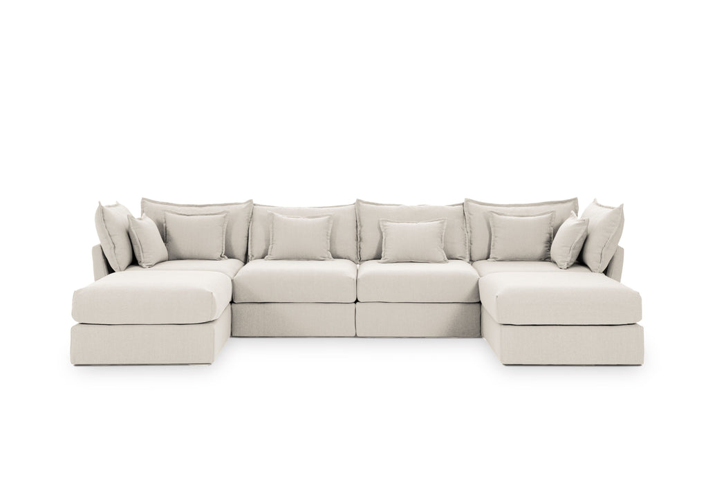 4 Seater Sofa and 2 Ottoman Modules