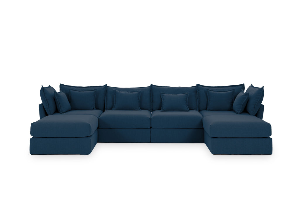 4 Seater Sofa and 2 Ottoman Modules