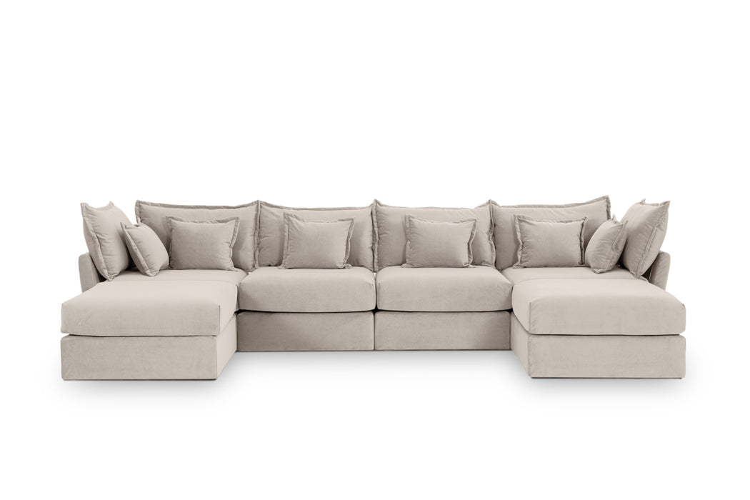 4 Seater Sofa and 2 Ottoman Modules