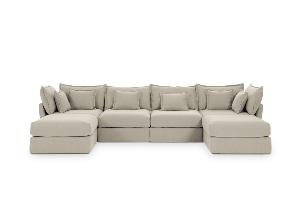 4 Seater Sofa and 2 Ottoman Modules